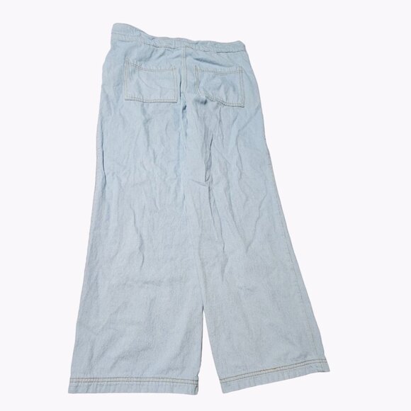 Universal Thread Wide Leg Paper Bag Jeans Womens Size 4 Light Wash Denim Pants - Picture 3 of 7